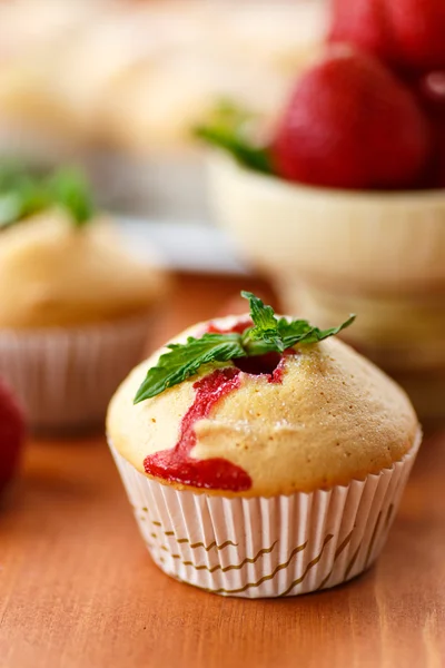Φράουλα muffins — Φωτογραφία Αρχείου