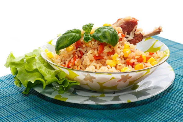 Arroz com carne — Fotografia de Stock