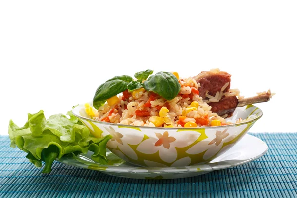 Arroz com carne — Fotografia de Stock