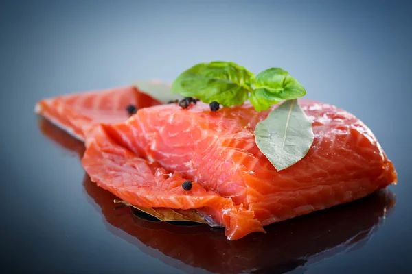 Salted salmon fillets — Stock Photo, Image