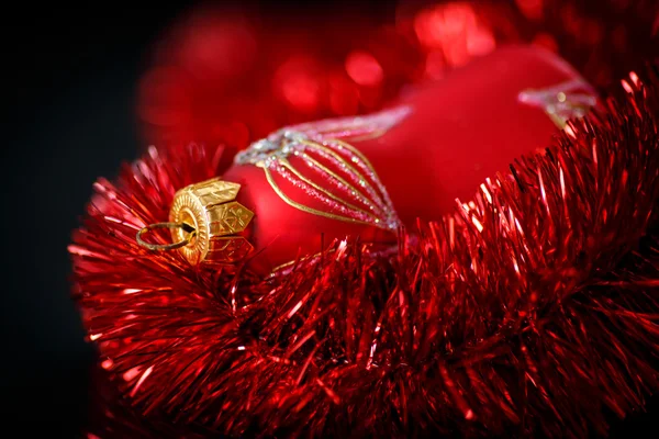 Christmas bell with red garland — Stock Photo, Image