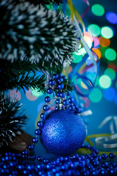 Blue Christmas ball — Stock Photo, Image