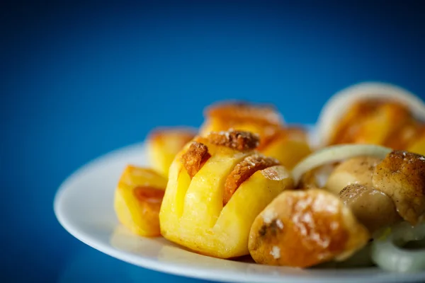 Baked potatoes with bacon — Stock Photo, Image