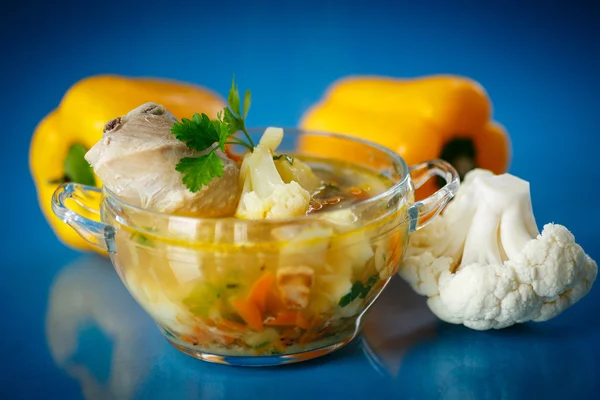 Vegetable soup with cauliflower — Stock Photo, Image