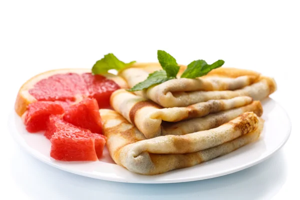 Pancakes with grapefruit — Stock Photo, Image