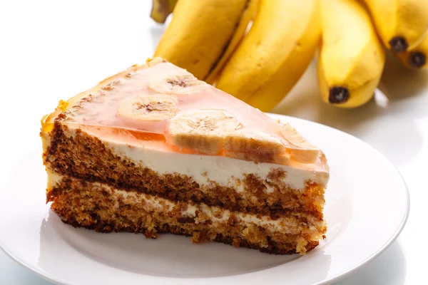 Honigkuchen mit Bananen — Stockfoto