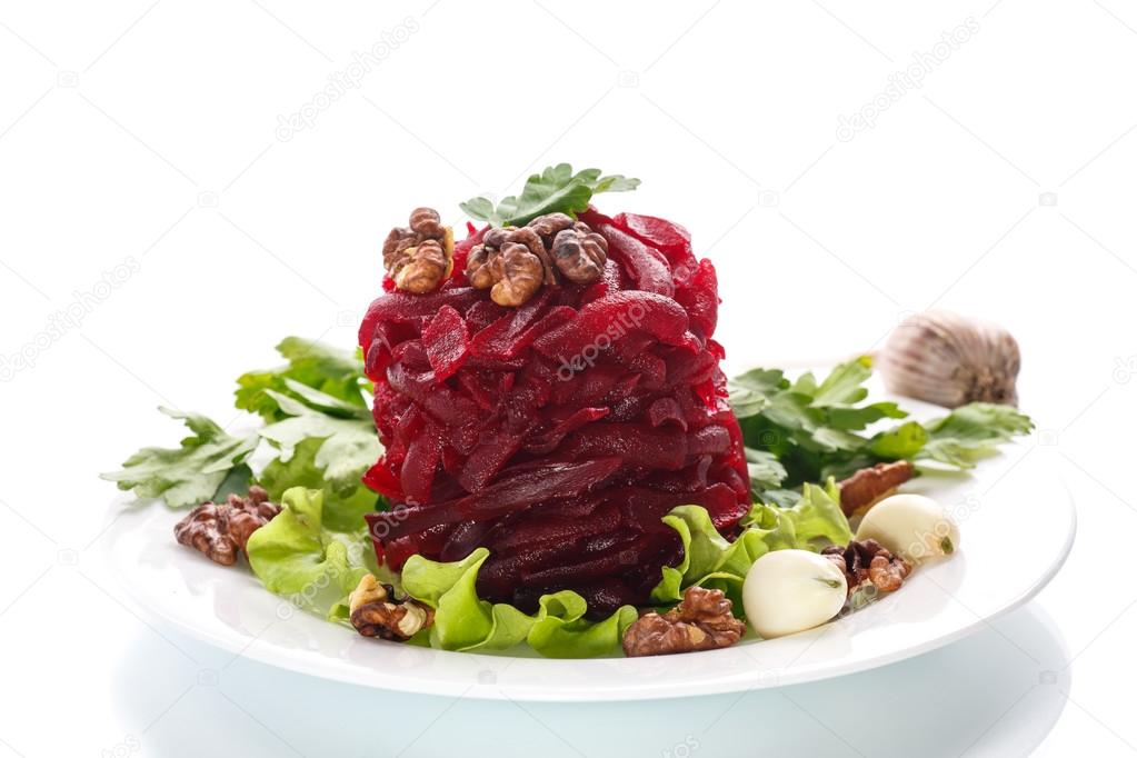boiled beet and nuts