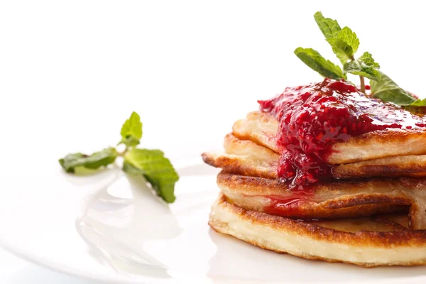 Pannenkoeken met jam — Stockfoto