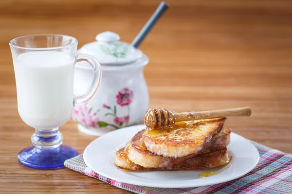Sweet toast with honey — Stock Photo, Image