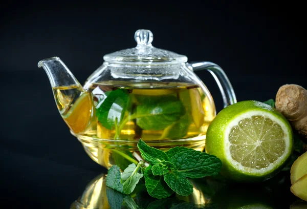 Tea citrommal és mentával — Stock Fotó