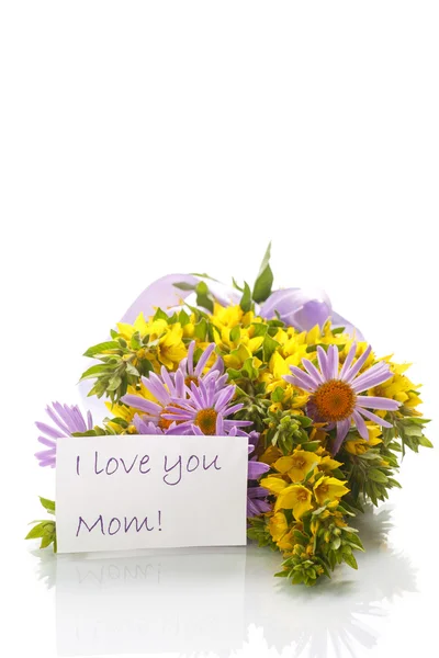 Summer bouquet of daisies and loosestrife — Stock Photo, Image