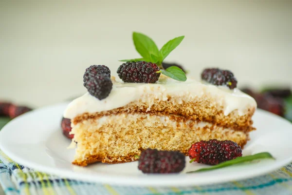 Cake with mulberry — Stock Photo, Image