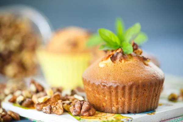 Walnut muffins — Stock Photo, Image