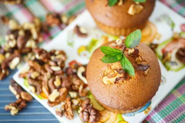 Walnut muffins — Stock Photo, Image