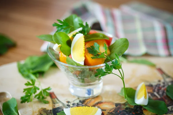 Zuring salade en tomaten met ei — Stockfoto