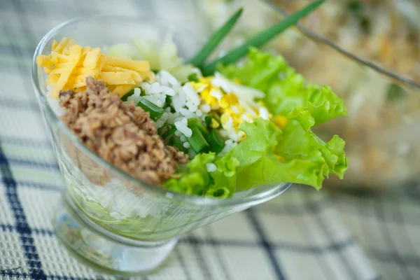 Салат з рисом і тунцем — стокове фото