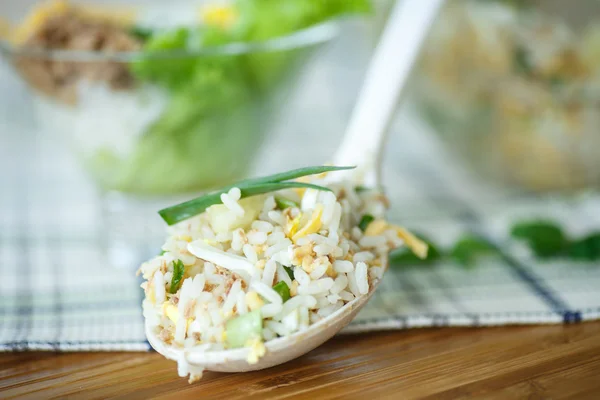 Salat mit Reis und Thunfisch — Stockfoto