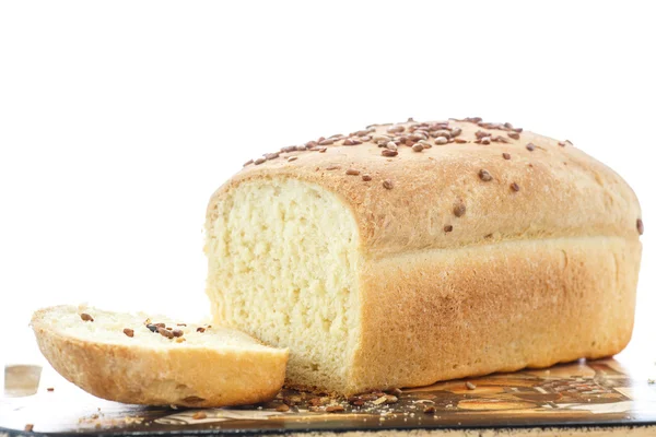 Taze ev yapımı Mısır ekmeği ile tohum — Stok fotoğraf