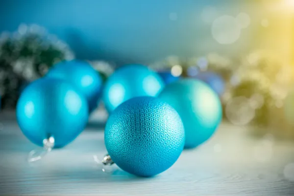 Weihnachtlicher Hintergrund Neujahrsspielzeug Auf Abstraktem Hintergrund — Stockfoto