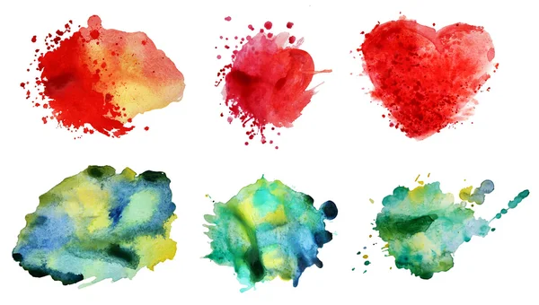 Set of watercolor abstract hand painted backgrounds — Stock Photo, Image