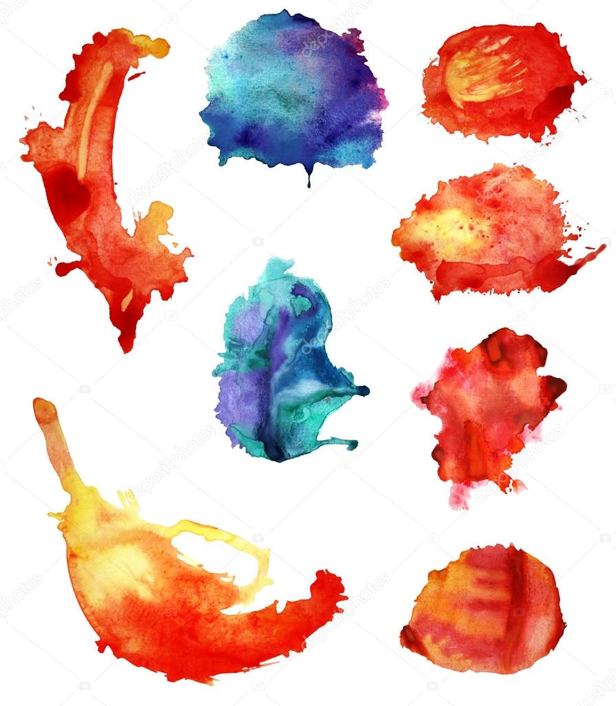 Set of watercolor abstract hand painted backgrounds