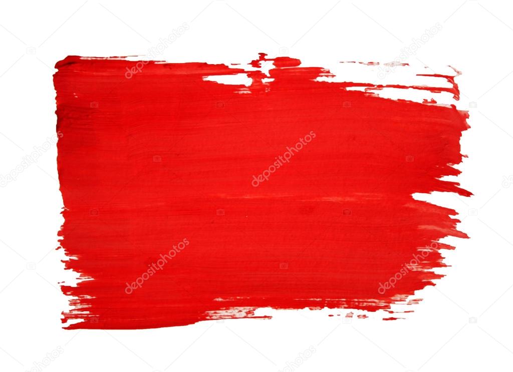 Red paint drawn with brush stroke