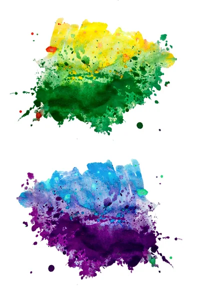 Set of watercolor abstract hand painted backgrounds — Stock Photo, Image