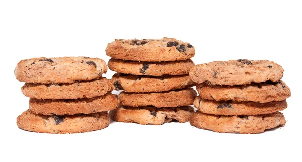 Chocolat cookies op wit — Stockfoto
