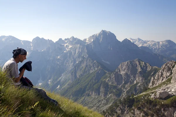 Самая высокая вершина Албанских Альп — стоковое фото