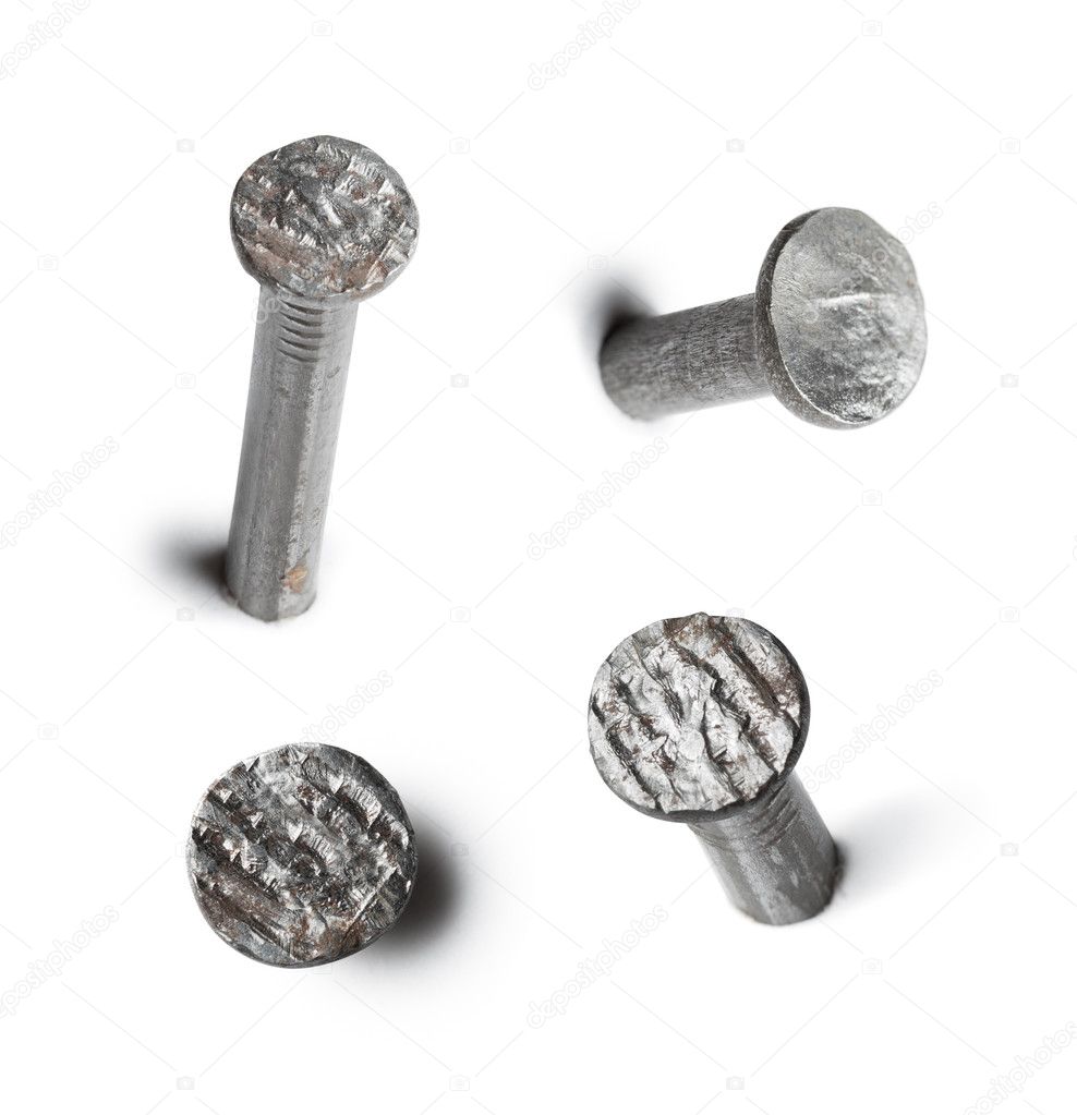 Metal nail head set isolated on white — Stock Photo © Andrey_Kuzmin