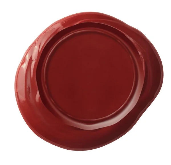 Red wax seal isolated with clipping path included — Stock Photo