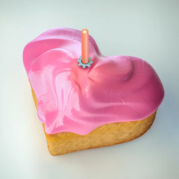 Heartshape cake — Stock Photo, Image