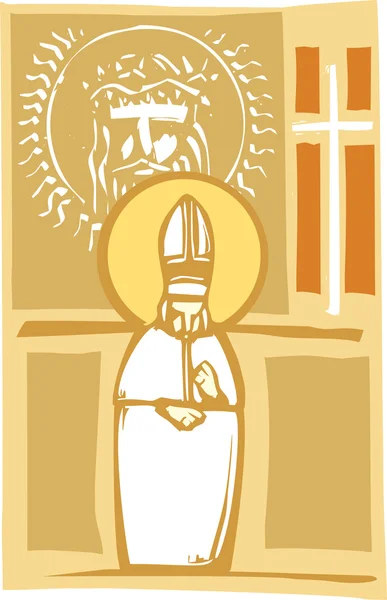 Papa e Imágenes Cristianas — Vector de stock