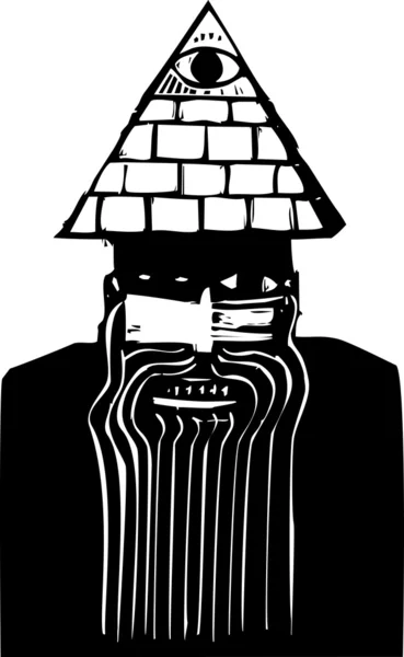 Chapeau homme avec pyramide — Image vectorielle