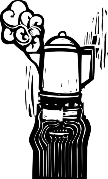 咖啡壶的男人 — 图库矢量图片