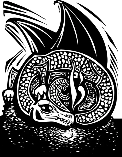 Dragon et Horde — Image vectorielle