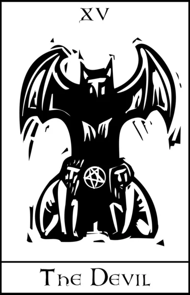 Şeytan tarot kartı — Stok Vektör