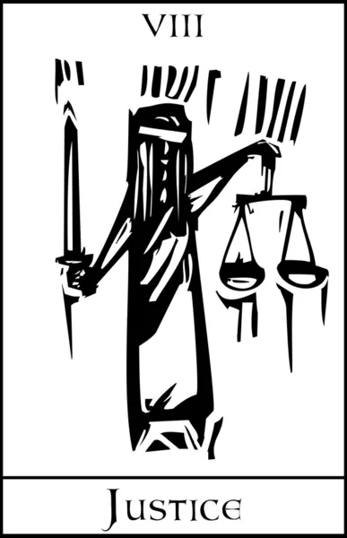 Tarjeta del Tarot Justicia — Vector de stock