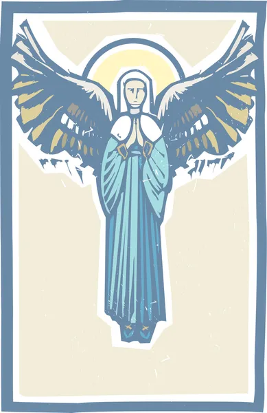 Engel vingede Jomfru Maria – Stock-vektor