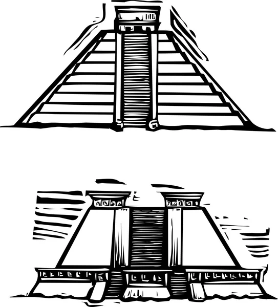 Piramidi maya — Vettoriale Stock