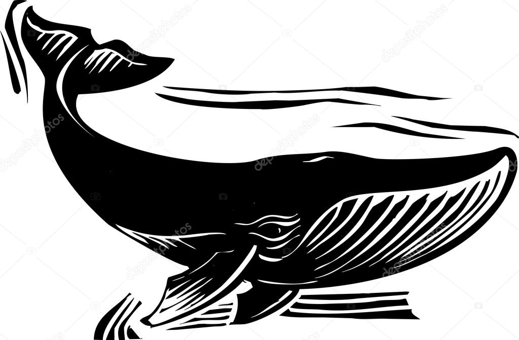 Woodcut Whale 6