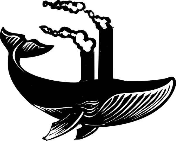 Smokestack Whale — Stock vektor