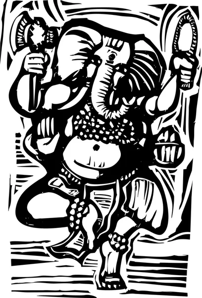Ganesha danzante — Vettoriale Stock