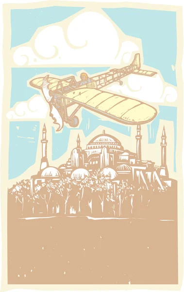 Hagia sophia vliegtuig dag — Stockvector