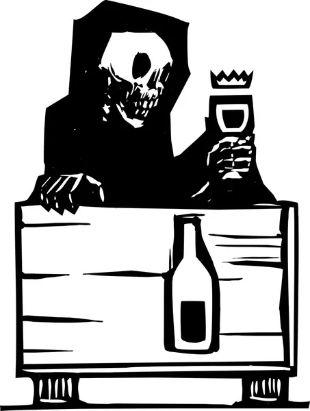 Смерть та вино — стоковий вектор