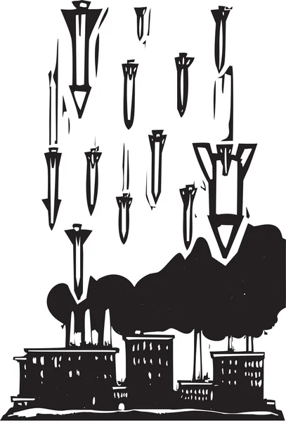 Missiles sur l'usine — Image vectorielle