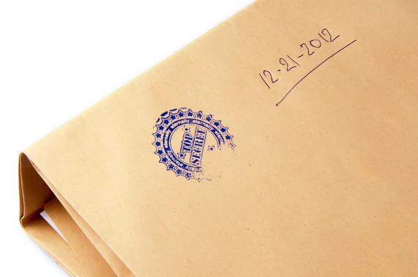 Sobre de papel estampado "Top Secret", concepto sobre material clasificado el 21 de diciembre de 2012 — Foto de Stock