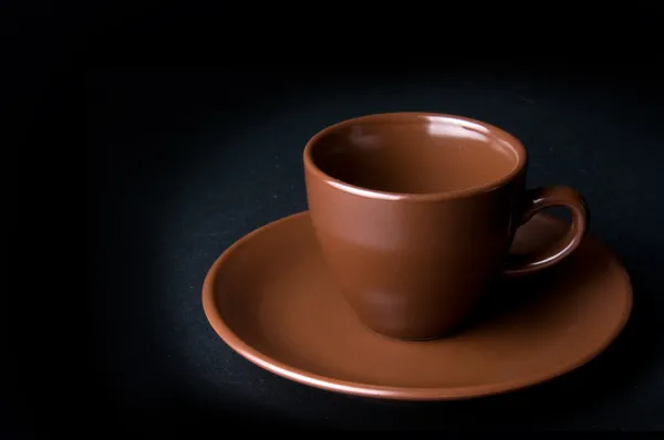 棕色茶杯和茶碟 — 图库照片