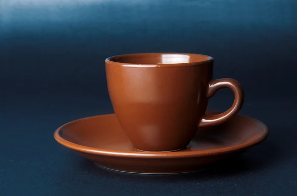 Brown cup and saucer — Stock Photo, Image