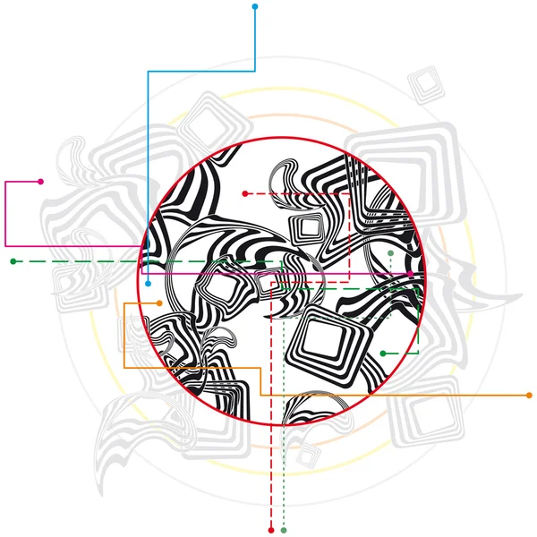 黑色抽象形状的圆 — 图库矢量图片